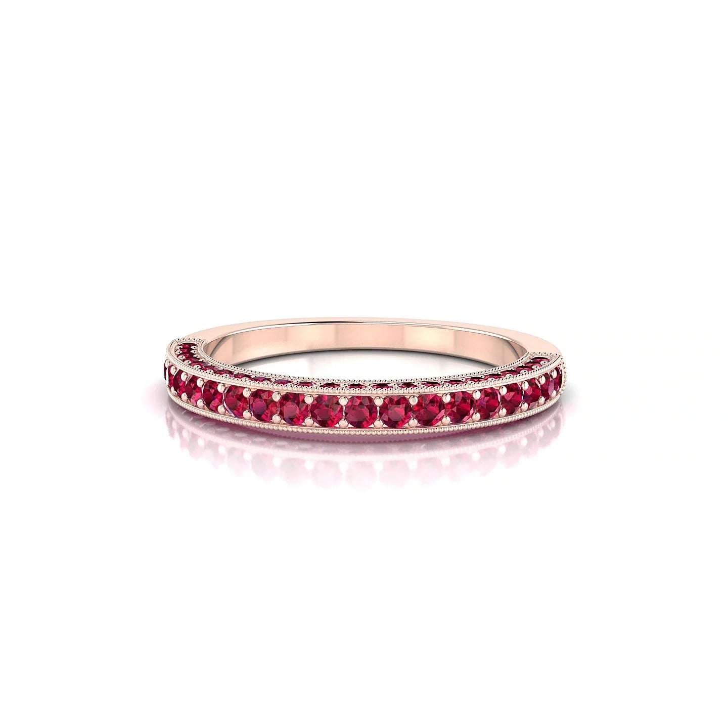 Lustre | 18k Rose Gold 1.5 mm Round Ruby Ring