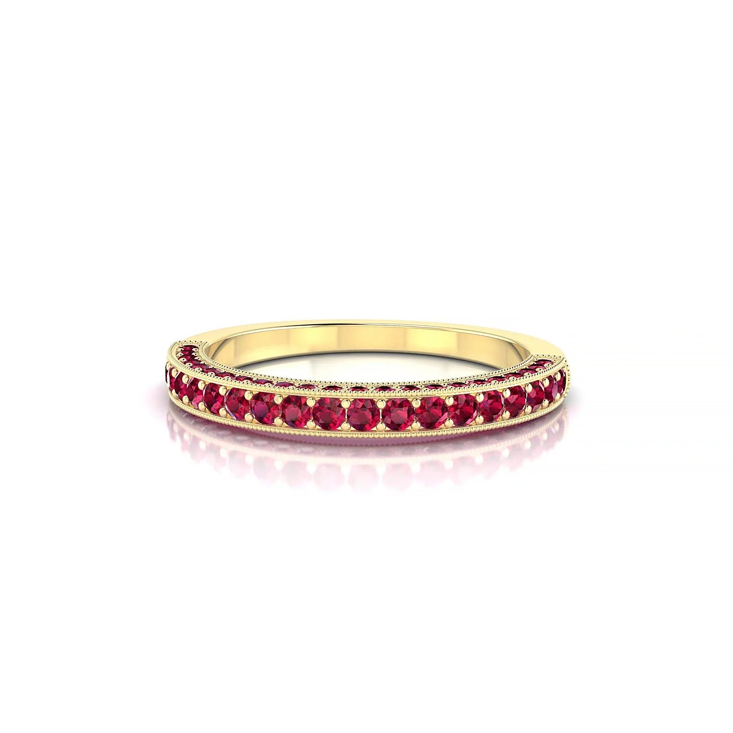 Lustre | 18k Yellow Gold 1.5 mm Round Ruby Ring