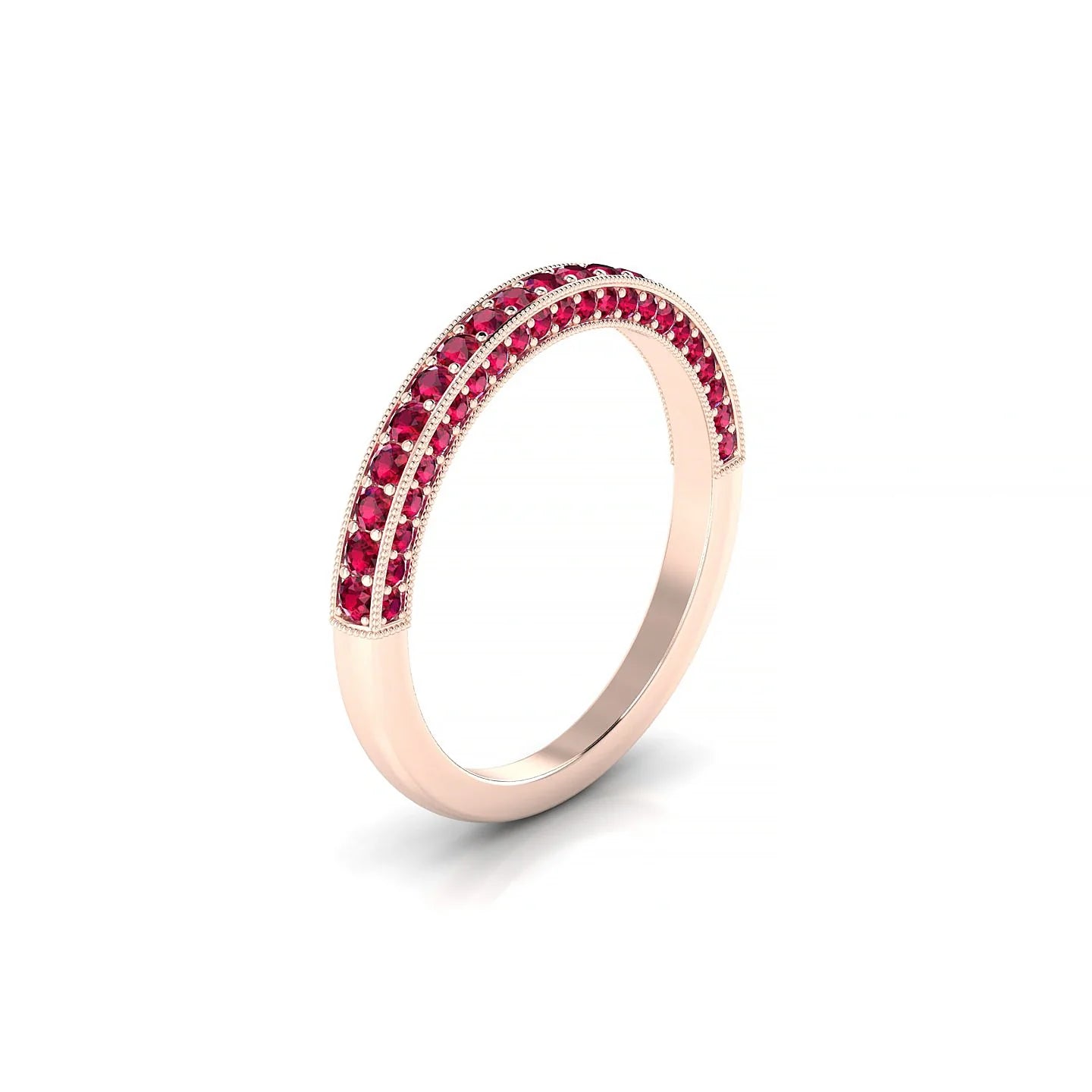 Lustre | 18k Rose Gold 1.5 mm Round Ruby Ring