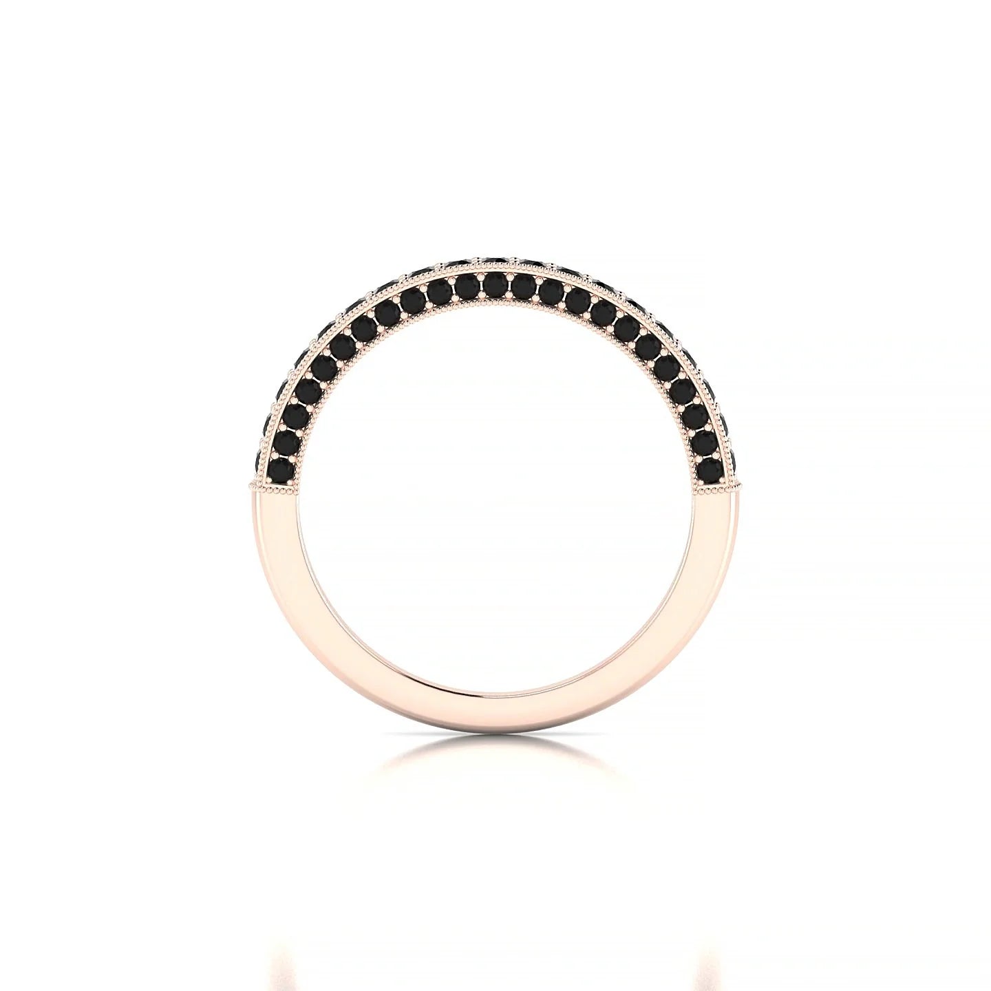 Lustre | 18k Rose Gold 1.5 mm Round Black Diamond Ring