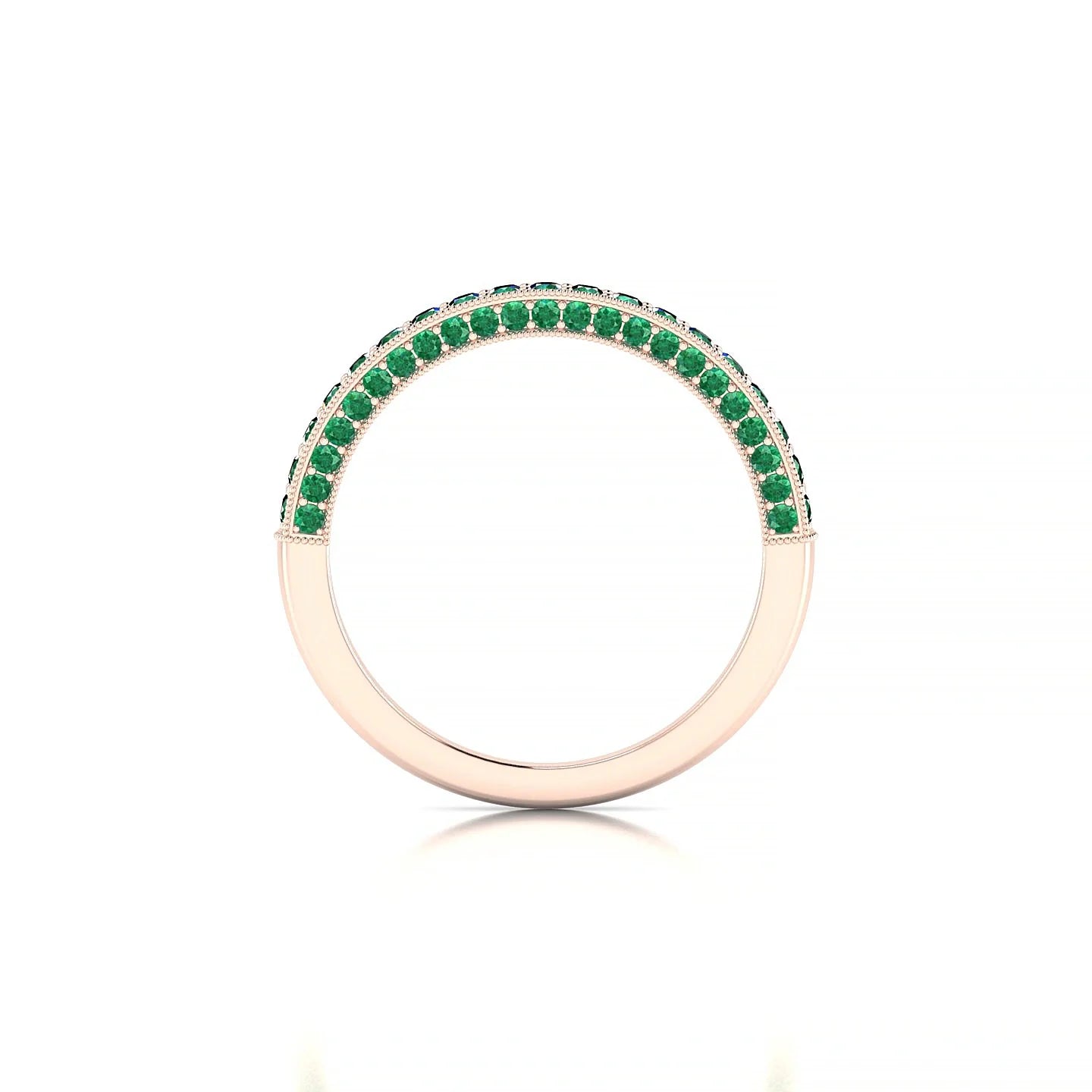 Lustre | 18k Rose Gold 1.5 mm Round Emerald Ring