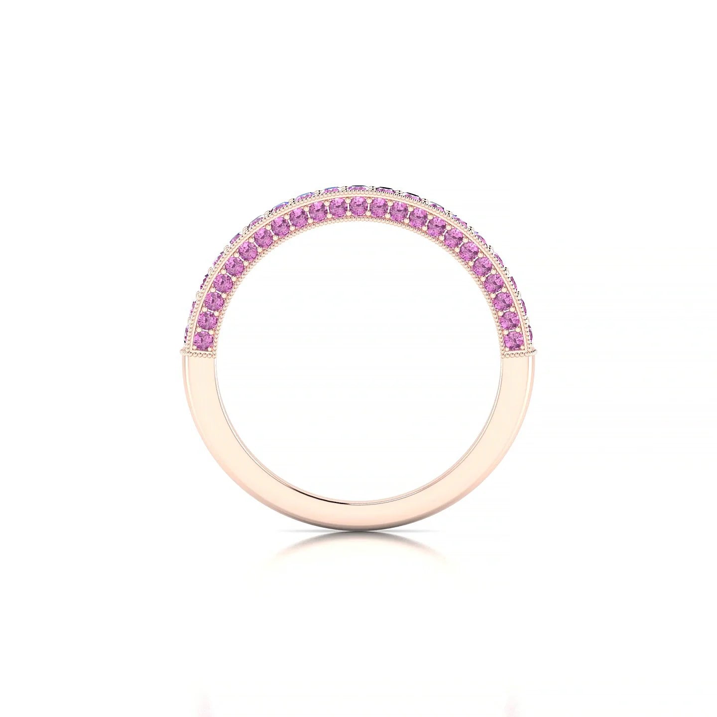 Lustre | 18k Rose Gold 1.5 mm Round Pink Sapphire Ring