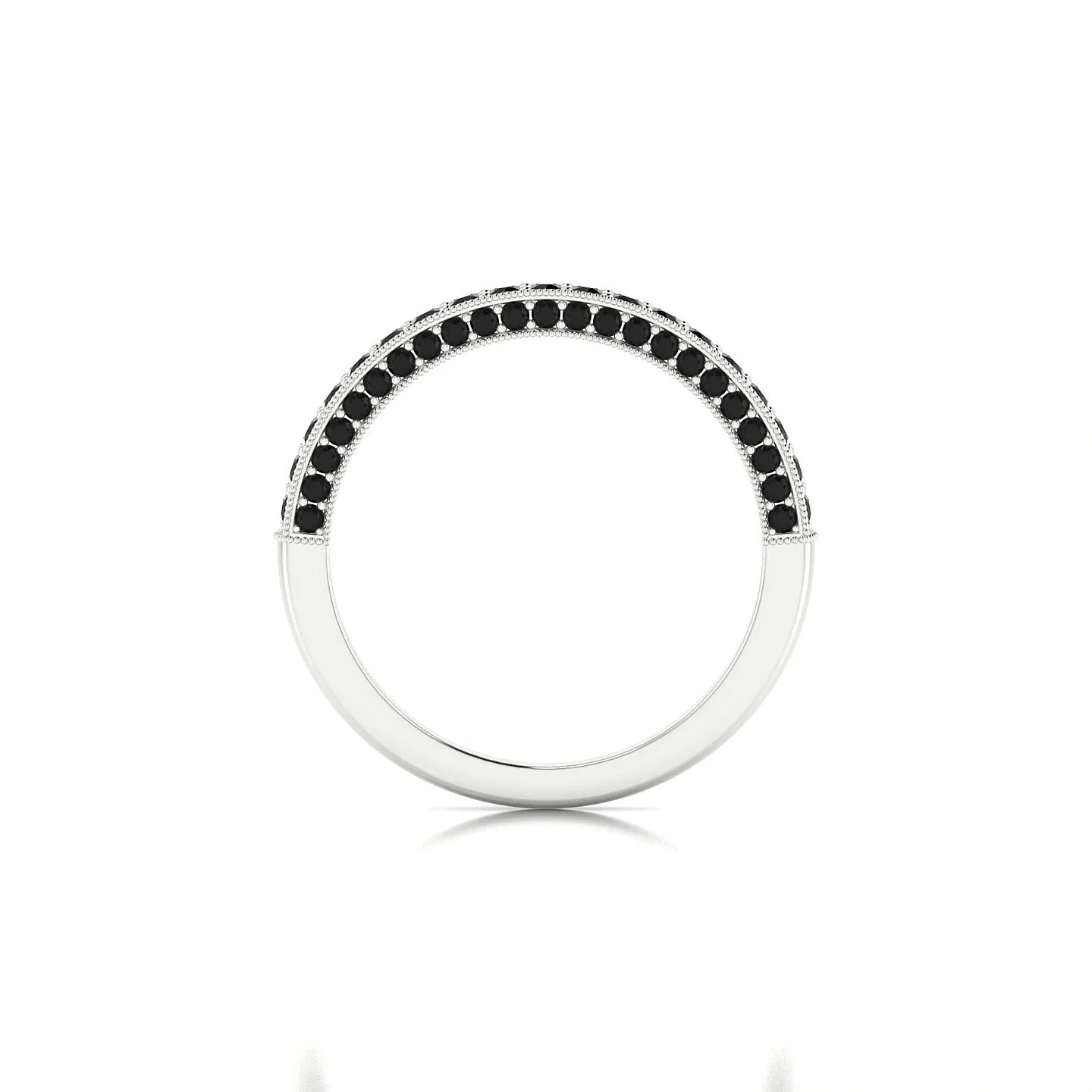 Lustre | 18k White Gold 1.5 mm Round Black Diamond Ring