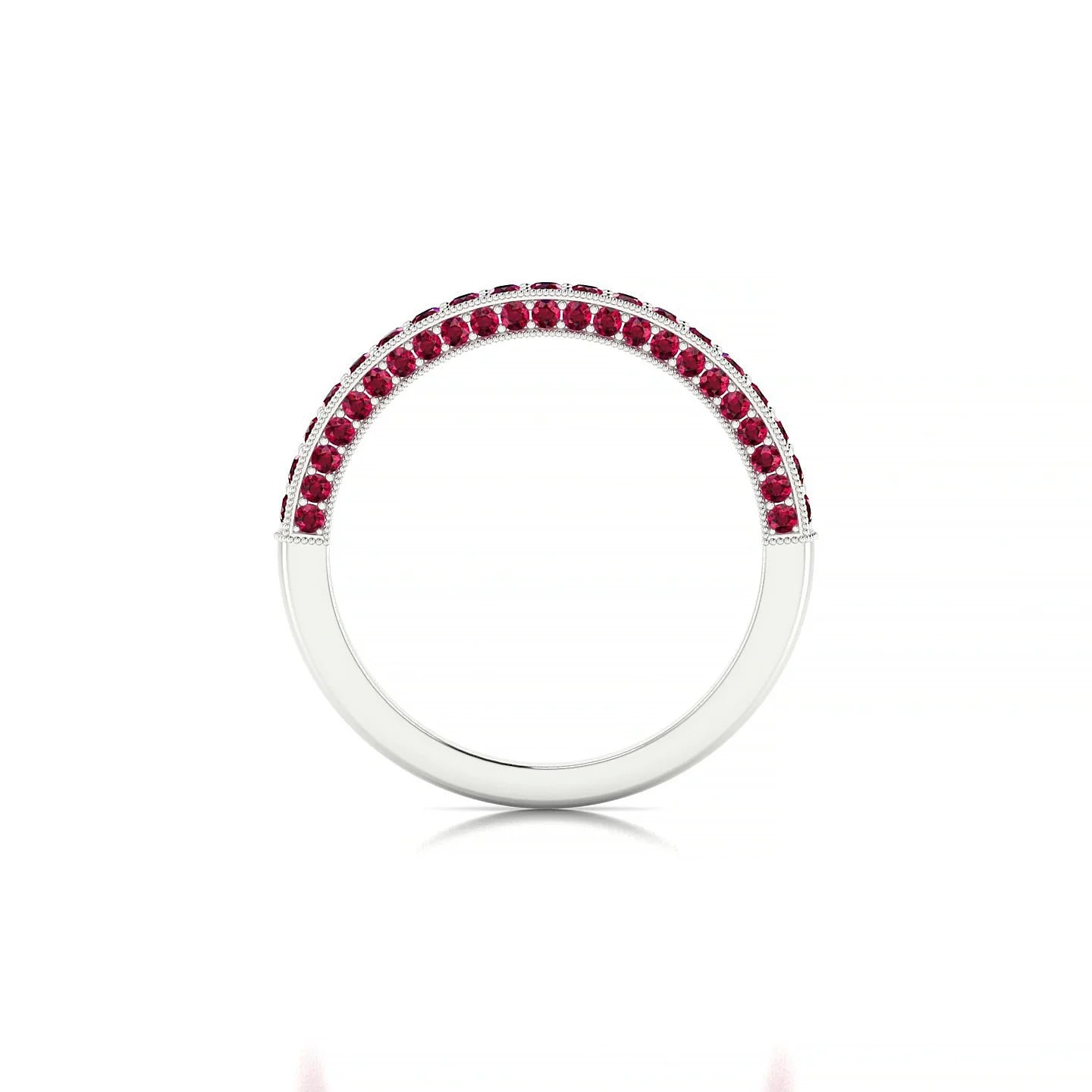 Lustre | 18k White Gold 1.5 mm Round Ruby Ring