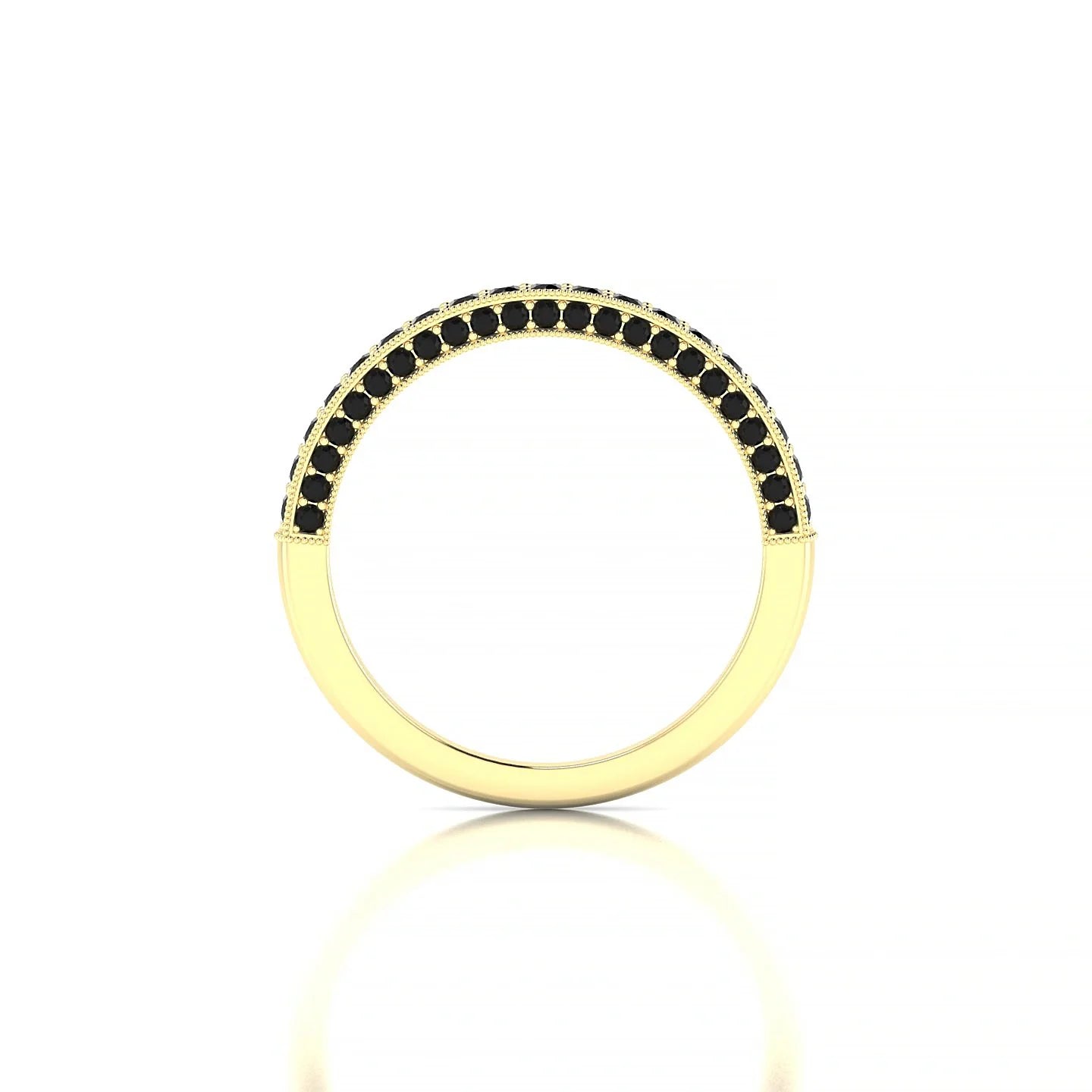 Lustre | 18k Yellow Gold 1.5 mm Round Black Diamond Ring