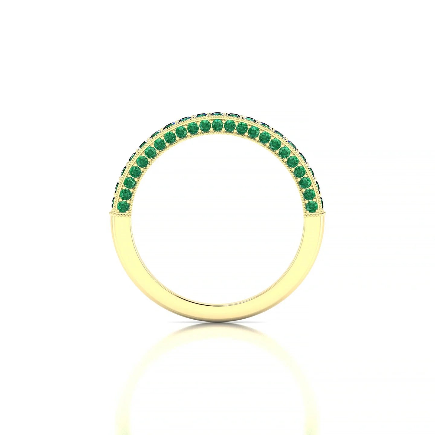 Lustre | 18k Yellow Gold 1.5 mm Round Emerald Ring
