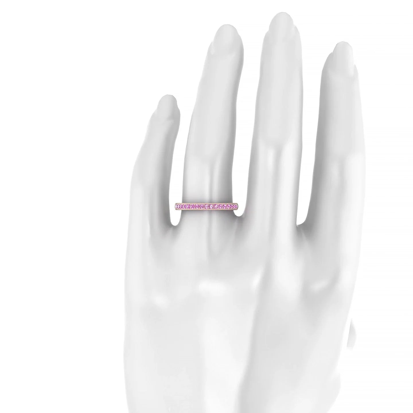 Lustre | 18k Rose Gold 1.5 mm Round Pink Sapphire Ring