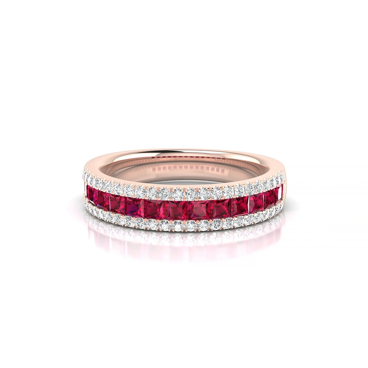 Majesty | 18k Rose Gold 2 mm Princess Ruby Ring