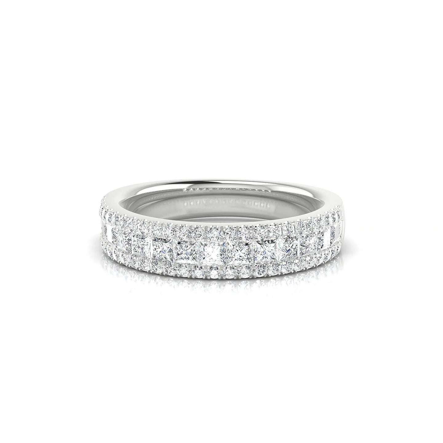 Majesty | 18k White Gold 2 mm Princess Diamond Ring