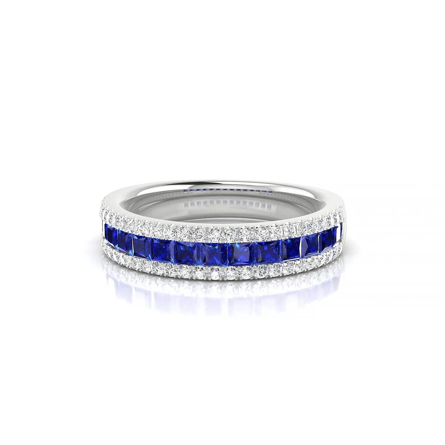 Majesty | 18k White Gold 2 mm Princess Sapphire Ring
