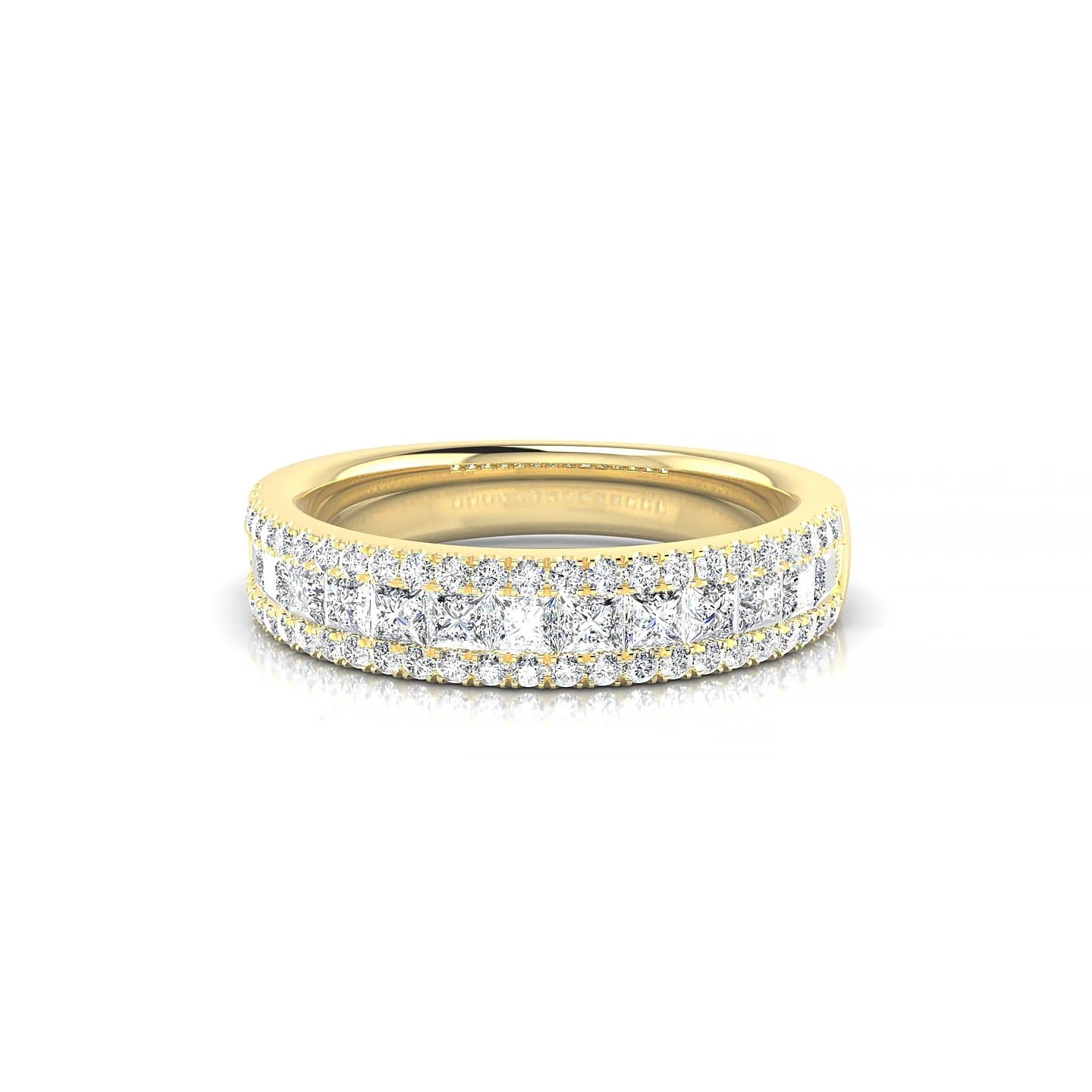Majesty | 18k Yellow Gold 2 mm Princess Diamond Ring