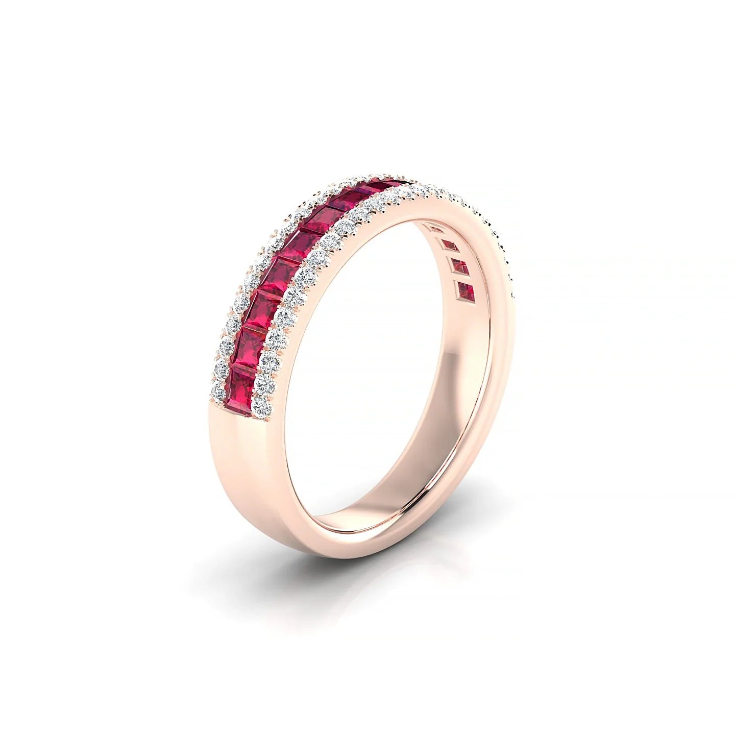 Majesty | 18k Rose Gold 2 mm Princess Ruby Ring