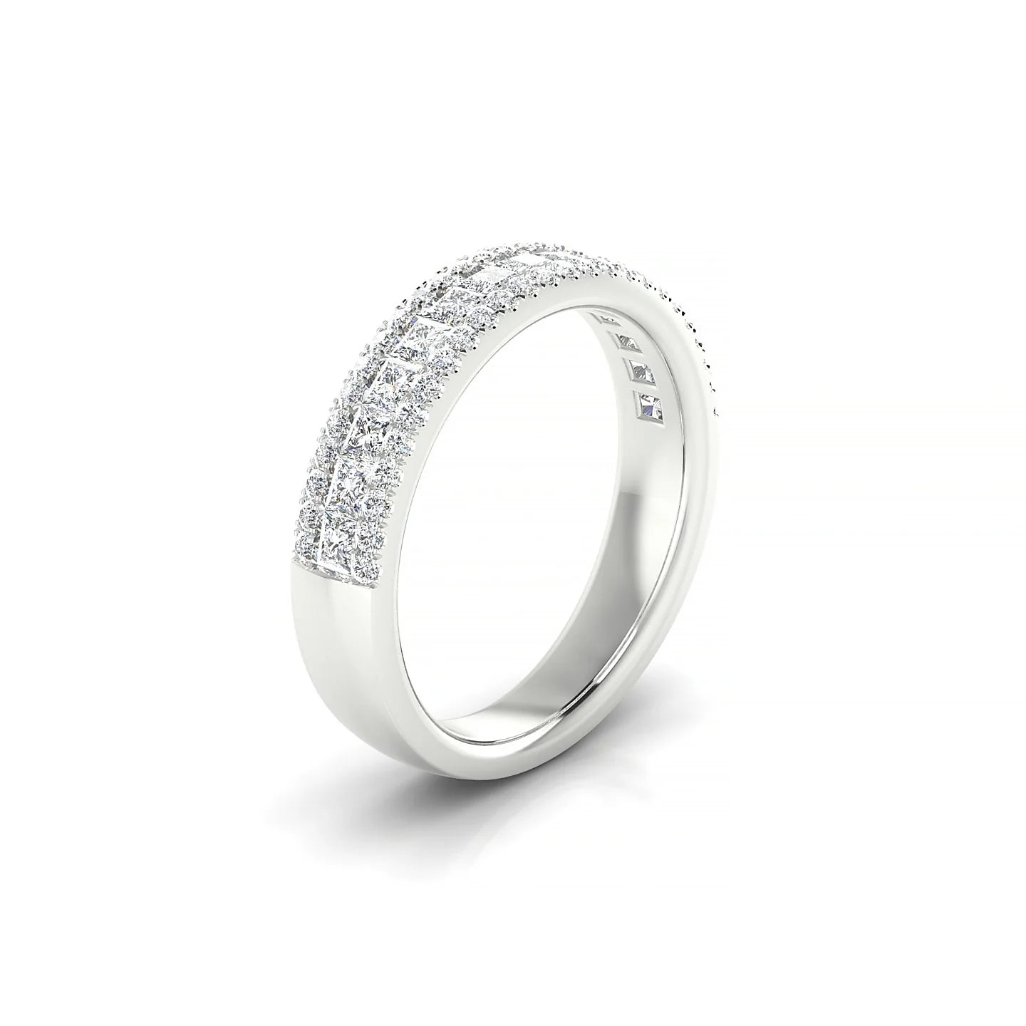 Majesty | 18k White Gold 2 mm Princess Diamond Ring