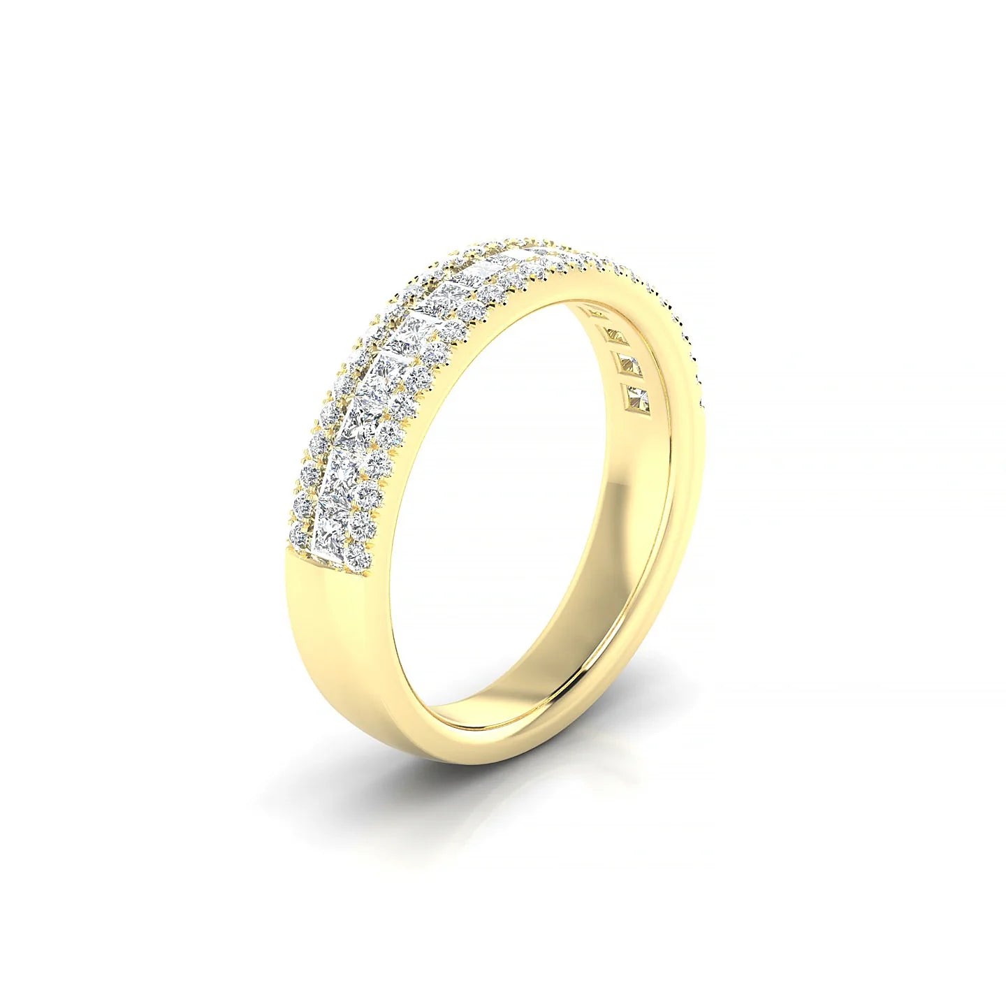 Majesty | 18k Yellow Gold 2 mm Princess Diamond Ring