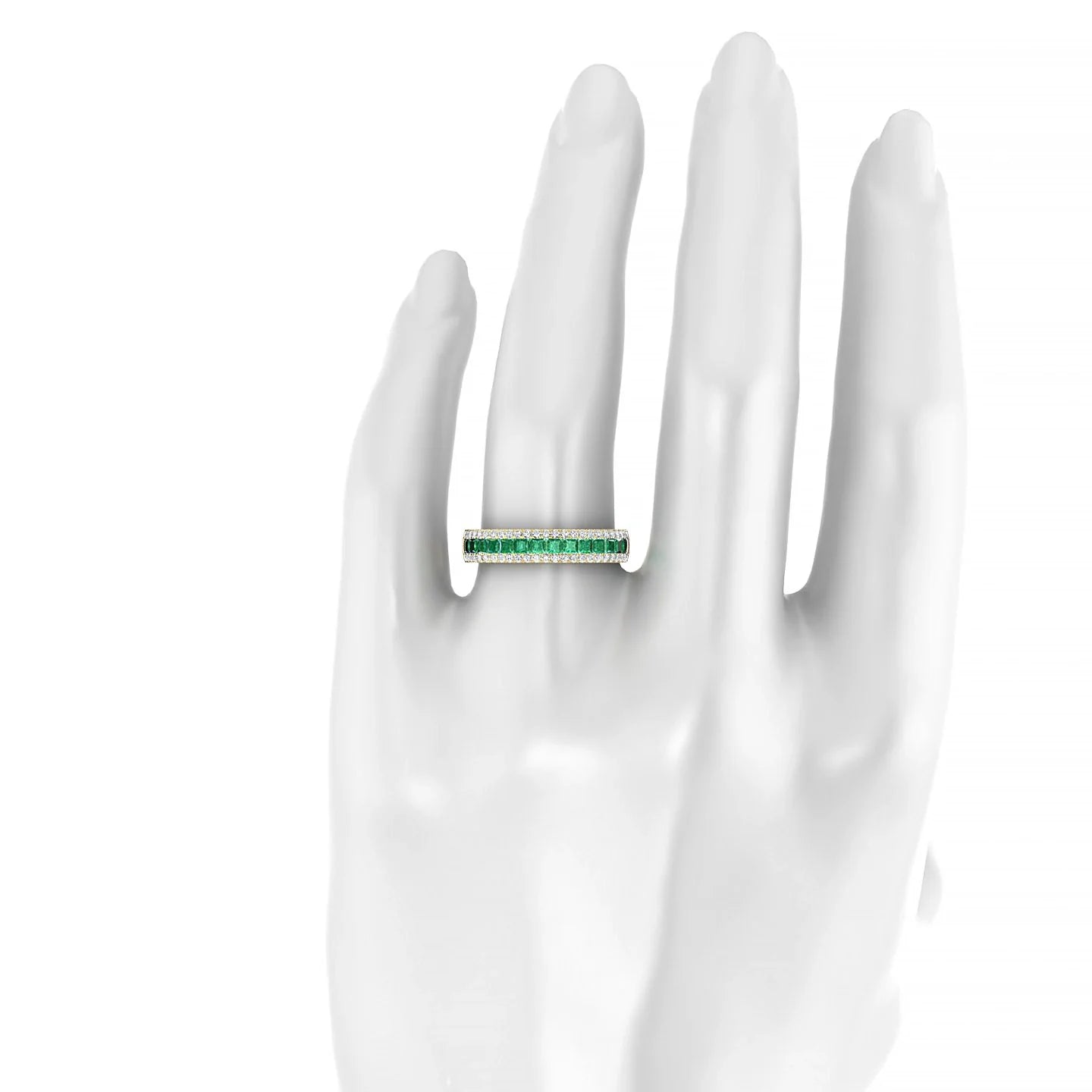 Majesty | 18k Yellow Gold 2 mm Princess Emerald Ring