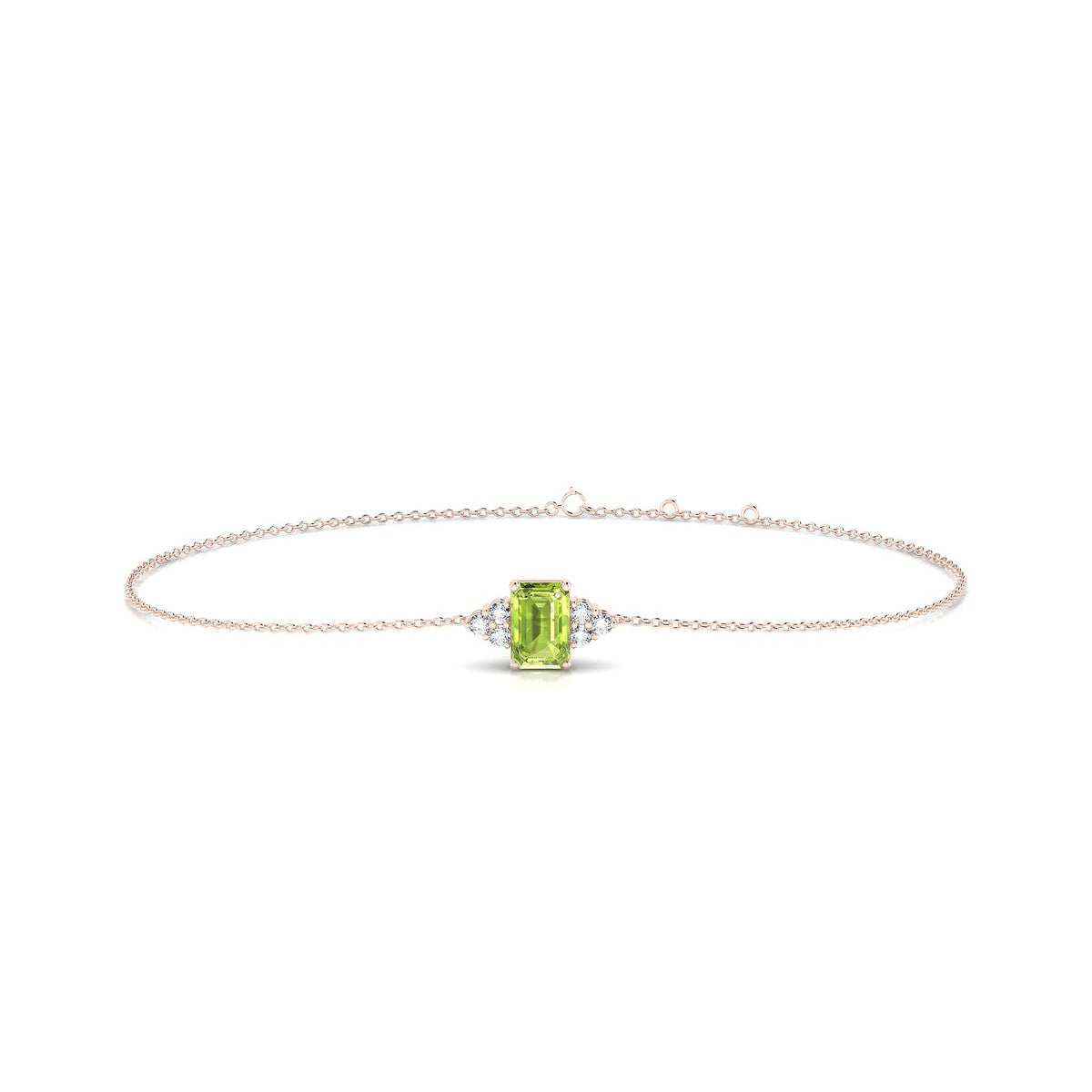 Mirage | 18k Rose Gold 6 x 4 mm Emerald Peridot Bracelet