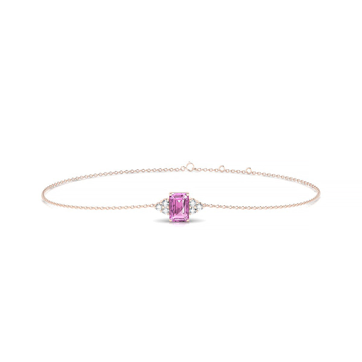 Mirage | 18k Rose Gold 6 x 4 mm Emerald Pink Sapphire Bracelet