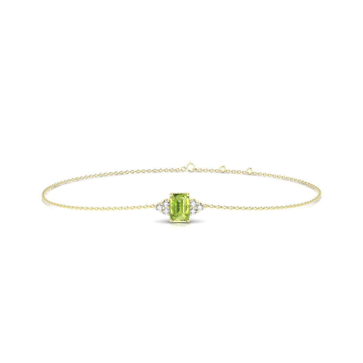 Mirage | 18k Yellow Gold 6 x 4 mm Emerald Peridot Bracelet