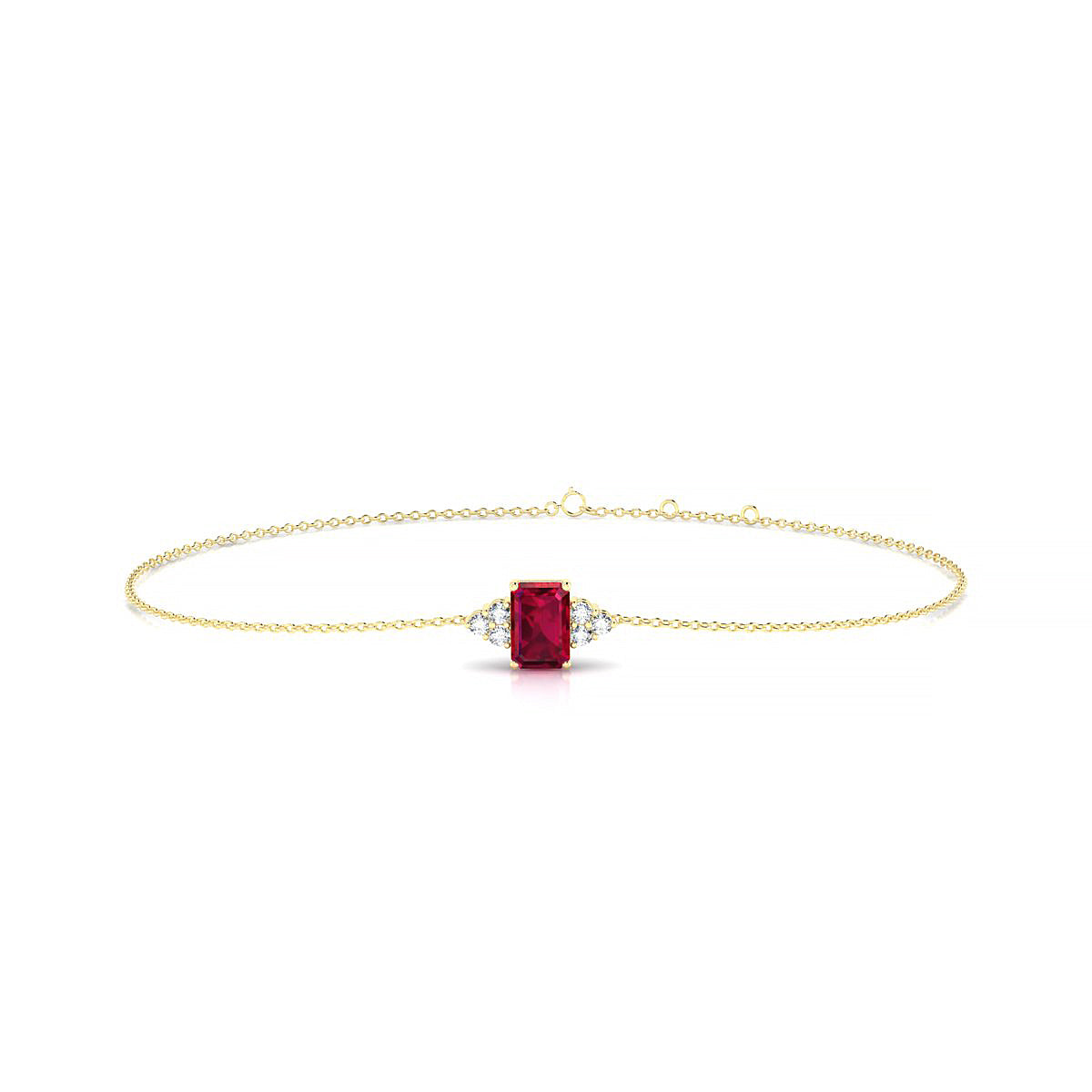 Mirage | 18k Yellow Gold 6 x 4 mm Emerald Ruby Bracelet