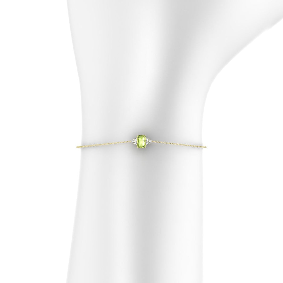 Mirage | 18k Yellow Gold 6 x 4 mm Emerald Peridot Bracelet
