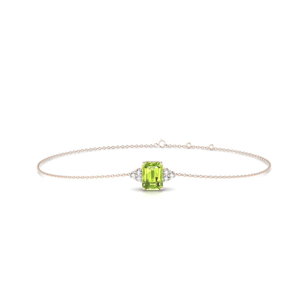 Mirage | 18k Rose Gold 7 x 5 mm Emerald Peridot Bracelet