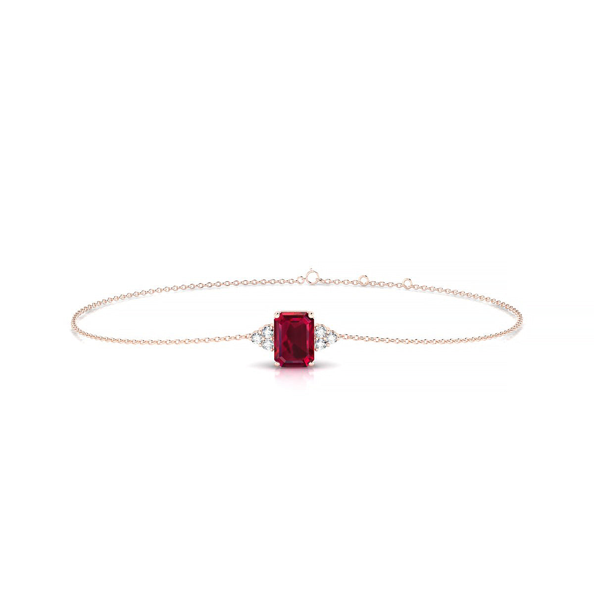 Mirage | 18k Rose Gold 7 x 5 mm Emerald Ruby Bracelet