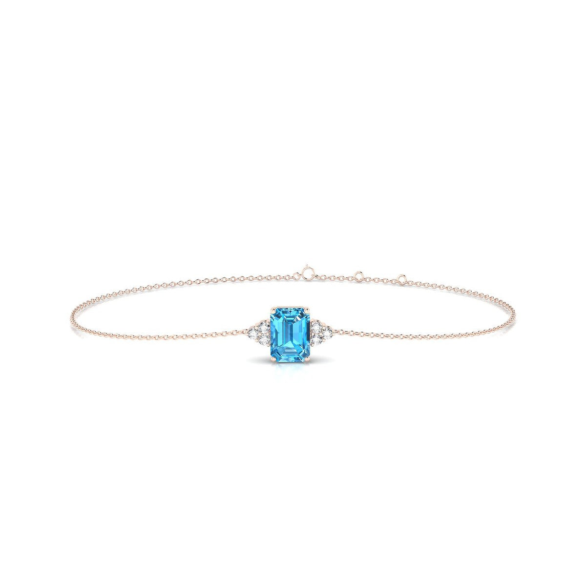 Mirage | 18k Rose Gold 7 x 5 mm Emerald Topaz Bracelet