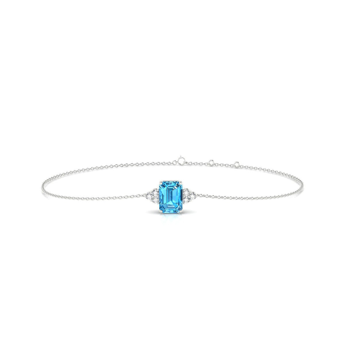 Mirage | 18k White Gold 7 x 5 mm Emerald Topaz Bracelet