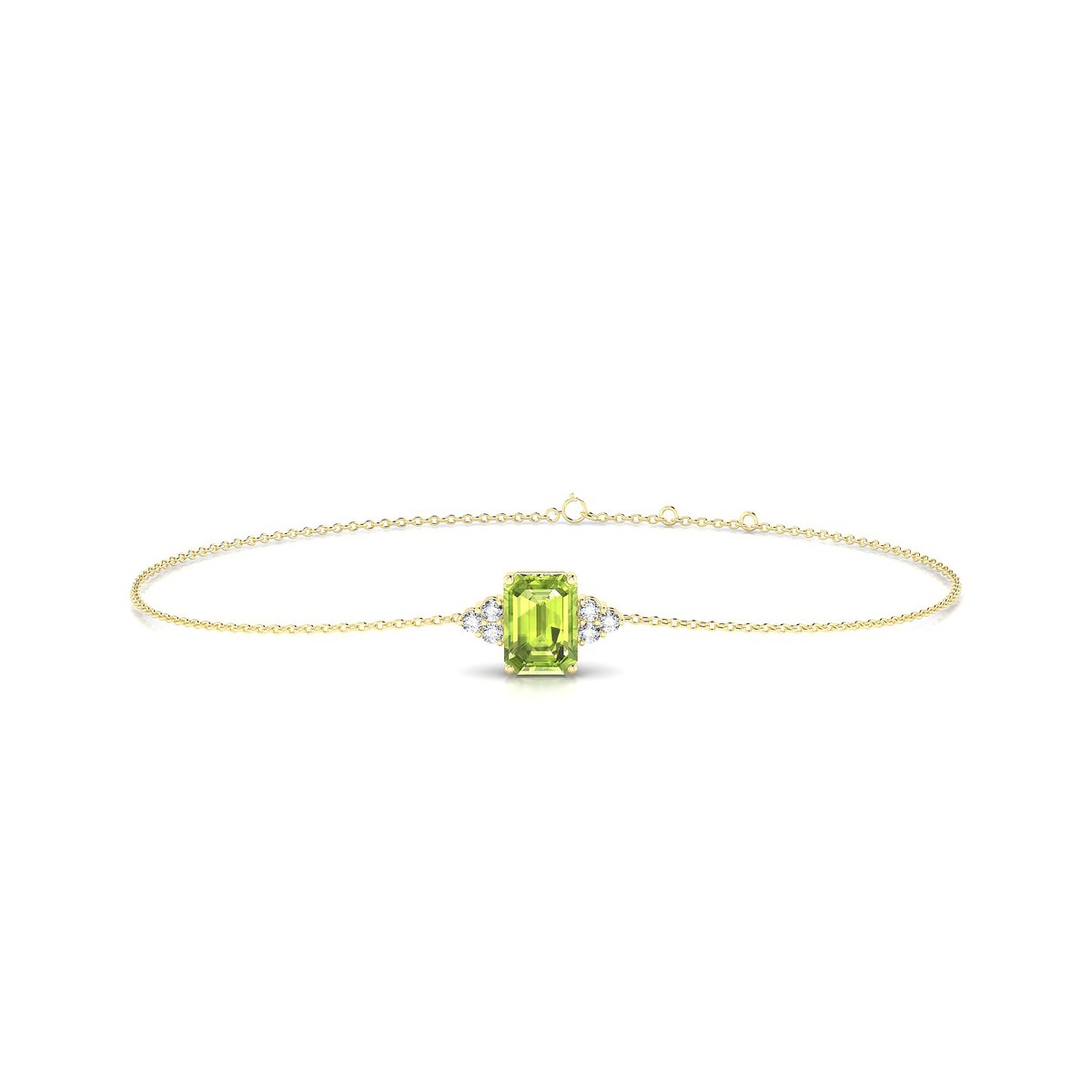 Mirage | 18k Yellow Gold 7 x 5 mm Emerald Peridot Bracelet