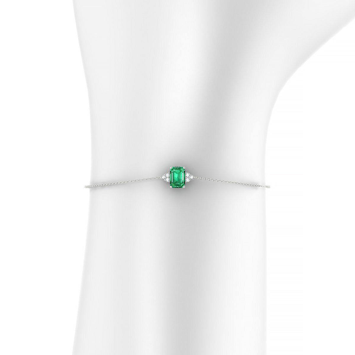 Mirage | 18k White Gold 7 x 5 mm Emerald Emerald Bracelet