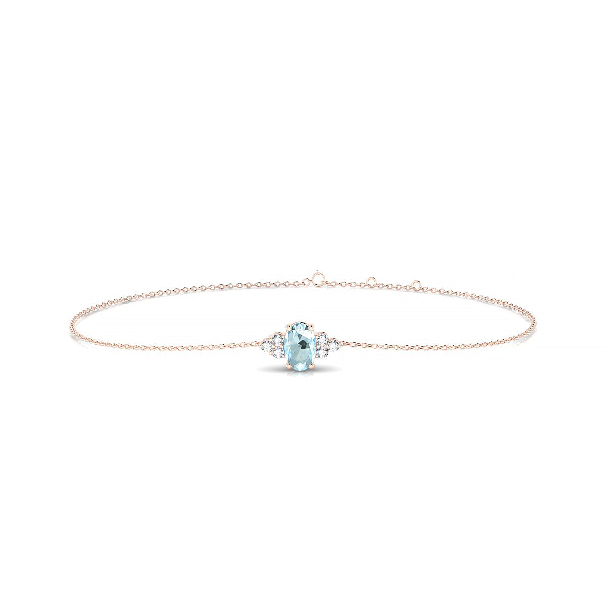 Mirage | 18k Rose Gold 6 x 4 mm Oval Aquamarine Bracelet