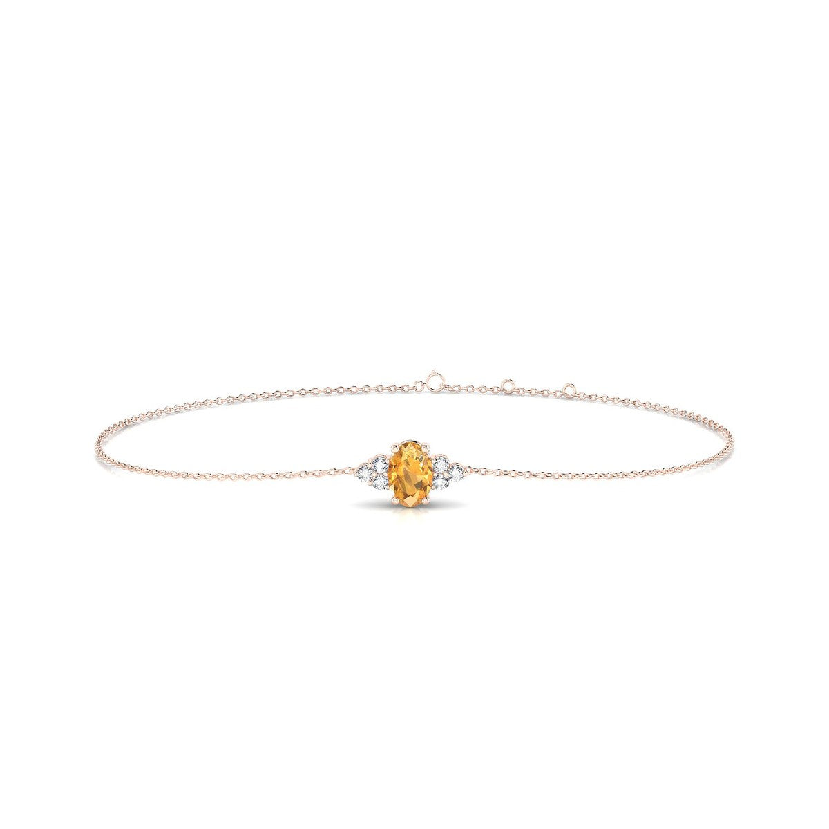 Mirage | 18k Rose Gold 6 x 4 mm Oval Citrine Bracelet