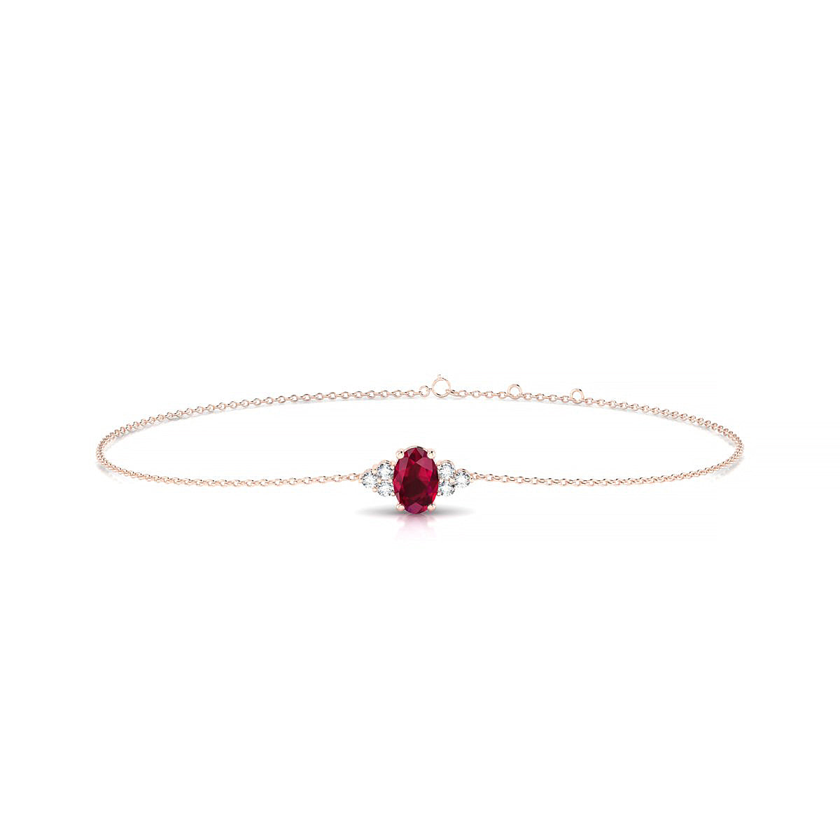 Mirage | 18k Rose Gold 6 x 4 mm Oval Ruby Bracelet