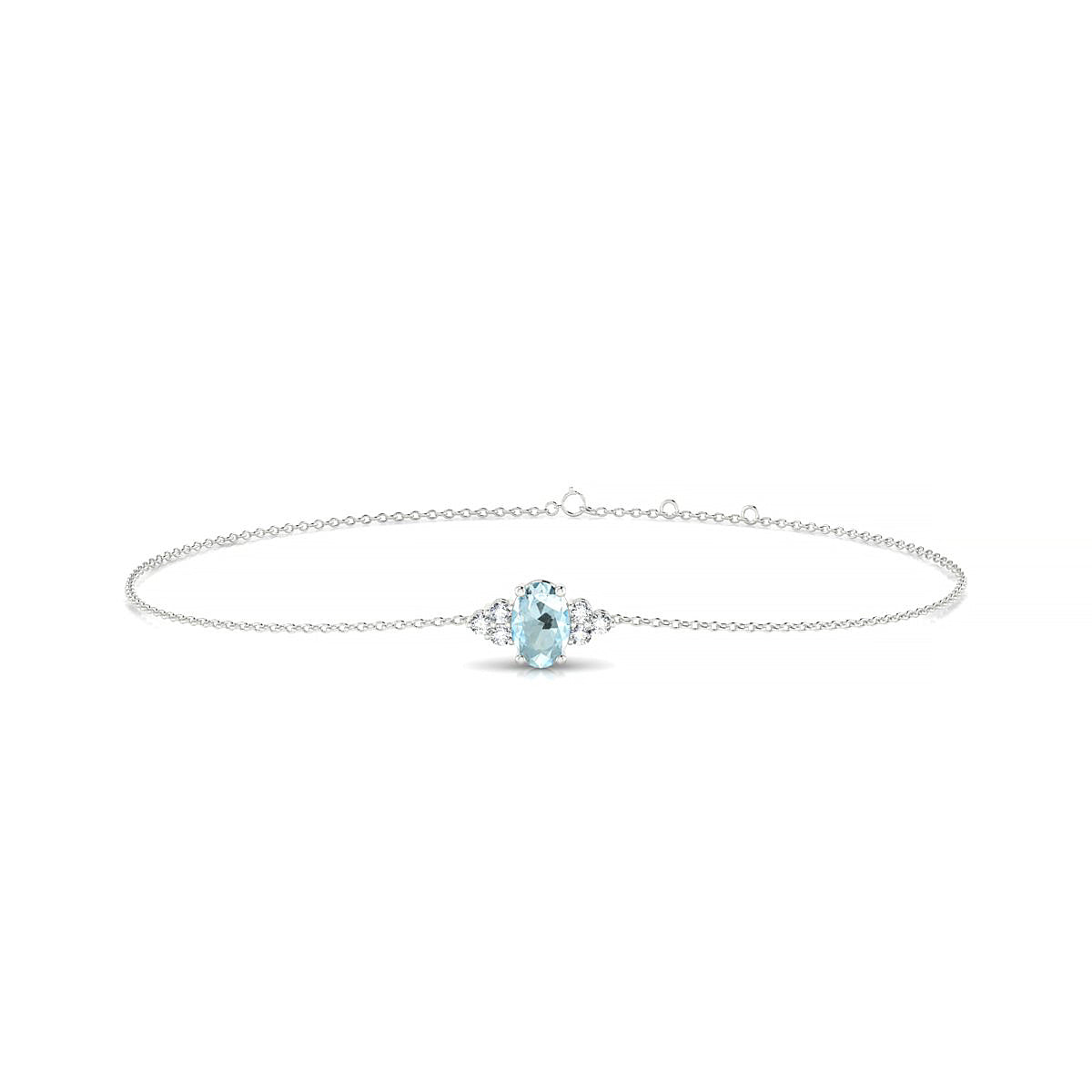 Mirage | 18k White Gold 6 x 4 mm Oval Aquamarine Bracelet