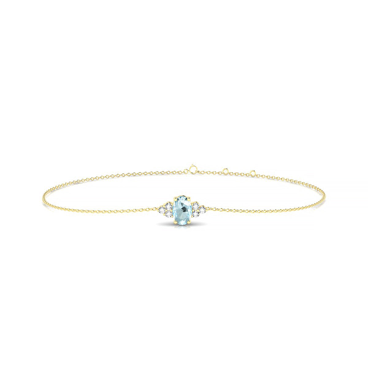 Mirage | 18k Yellow Gold 6 x 4 mm Oval Aquamarine Bracelet