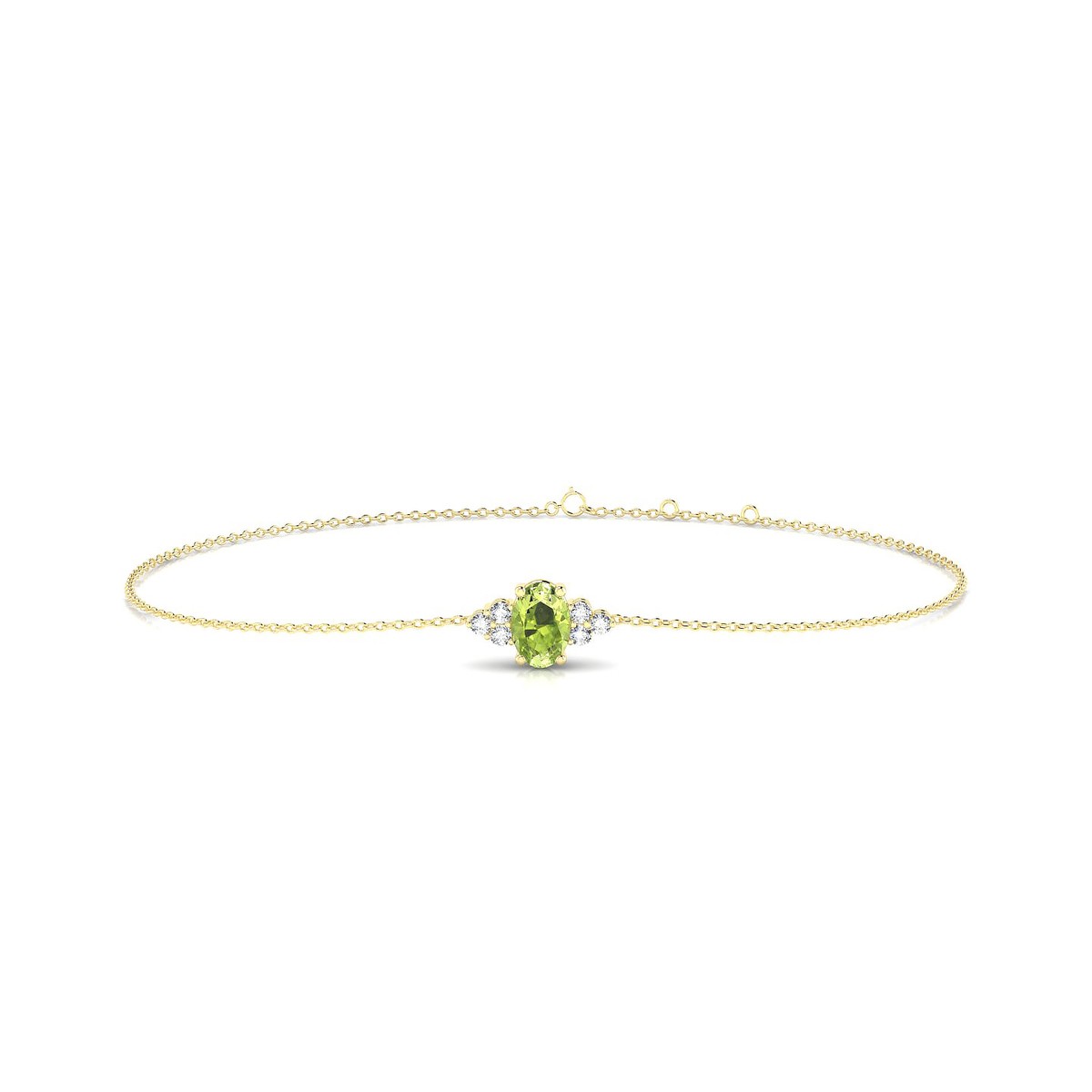 Mirage | 18k Yellow Gold 6 x 4 mm Oval Peridot Bracelet