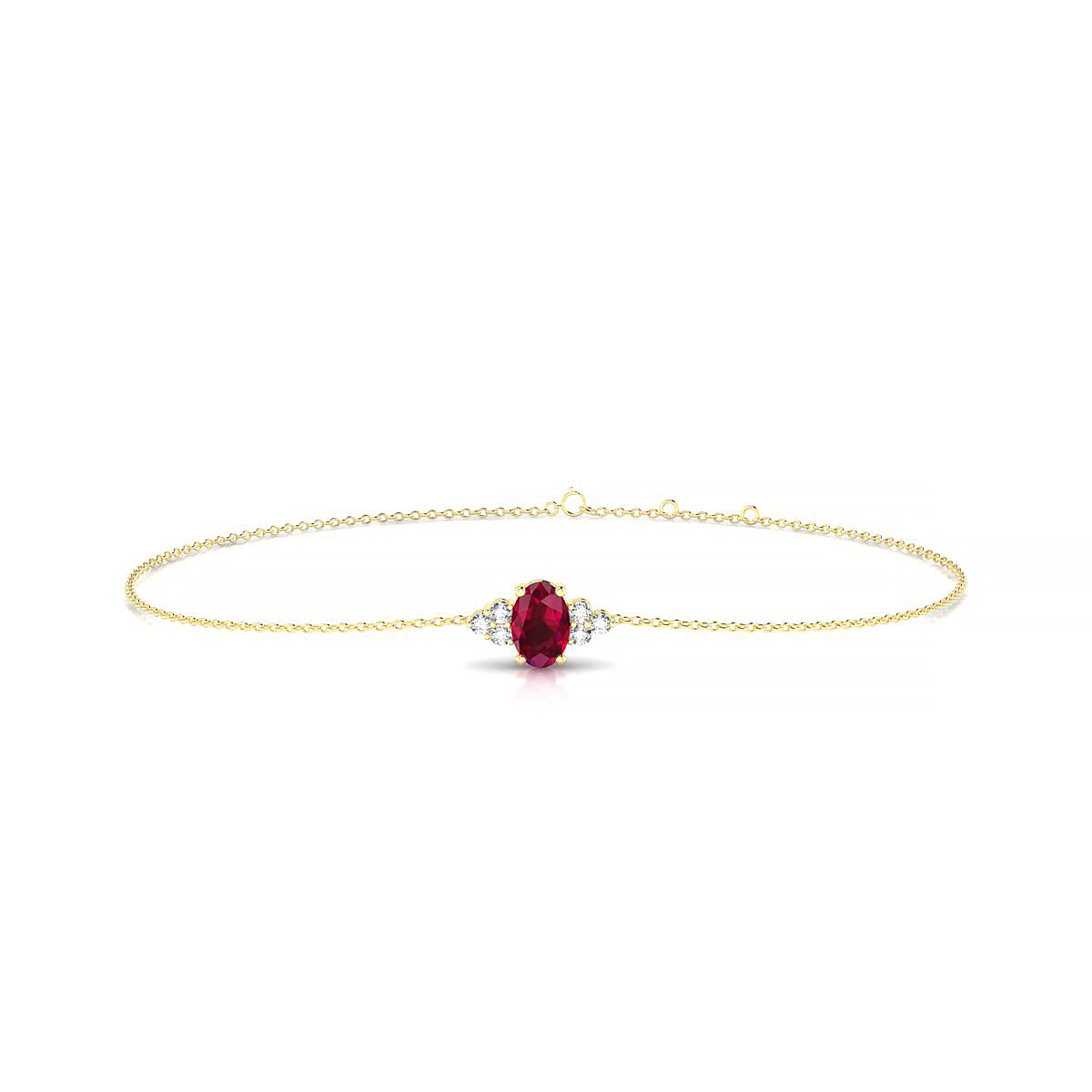 Mirage | 18k Yellow Gold 6 x 4 mm Oval Ruby Bracelet