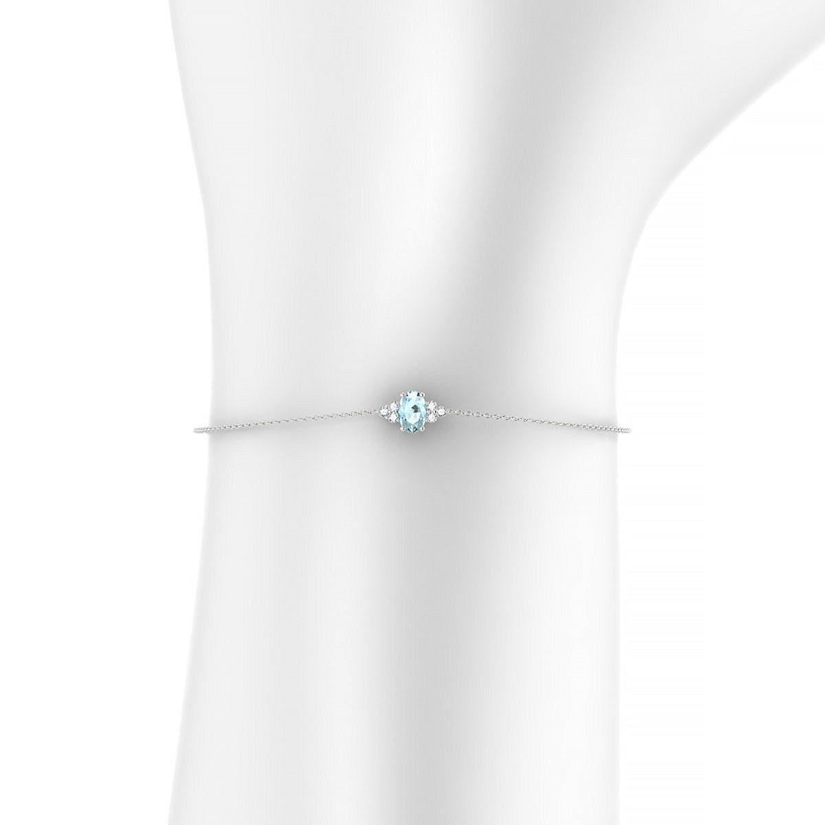 Mirage | 18k White Gold 6 x 4 mm Oval Aquamarine Bracelet