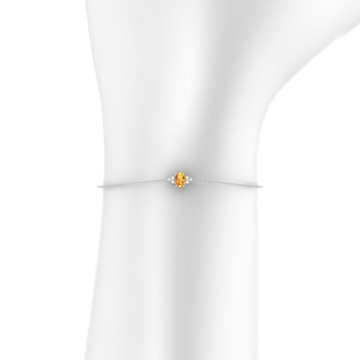 Mirage | 18k White Gold 6 x 4 mm Oval Citrine Bracelet