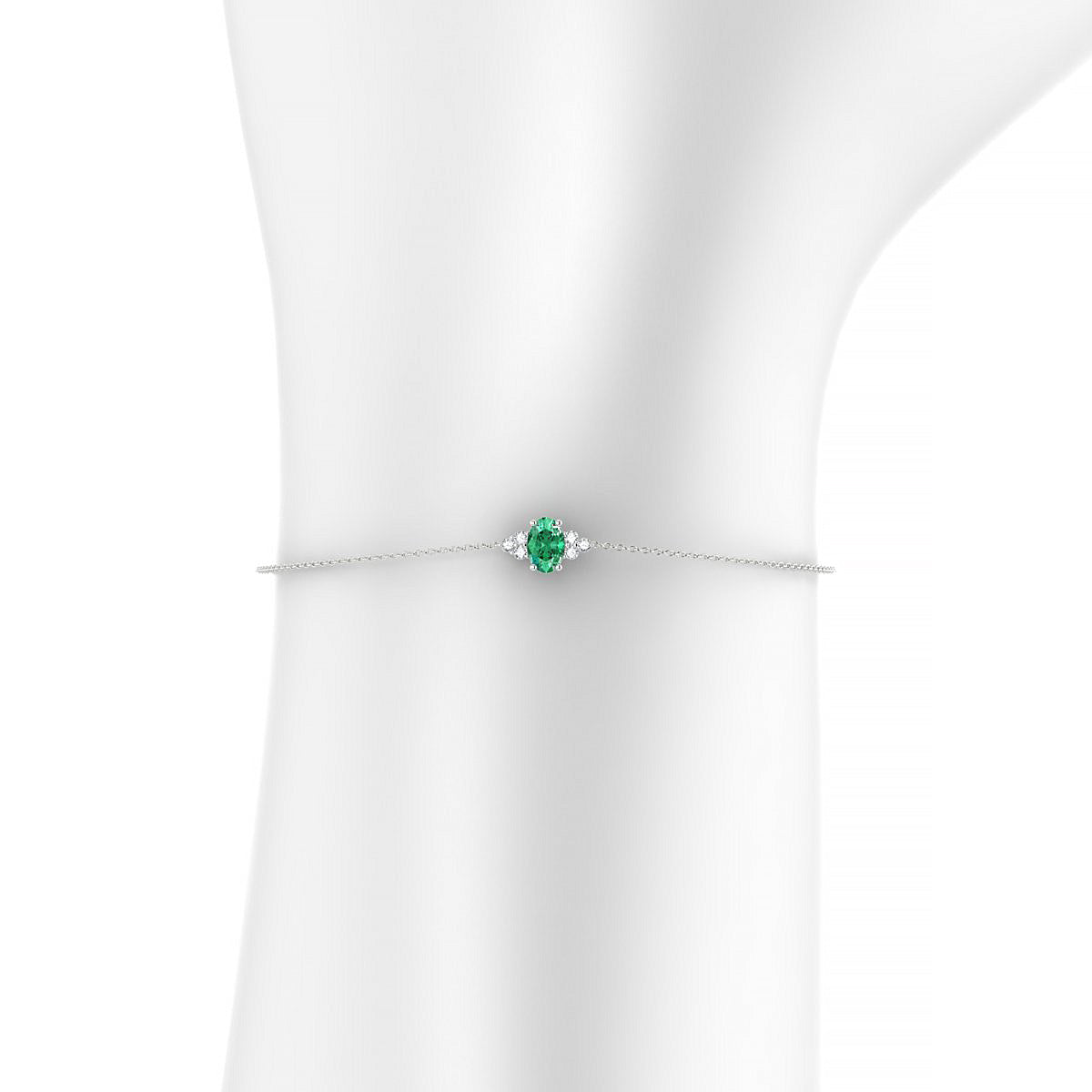 Mirage | 18k White Gold 6 x 4 mm Oval Emerald Bracelet