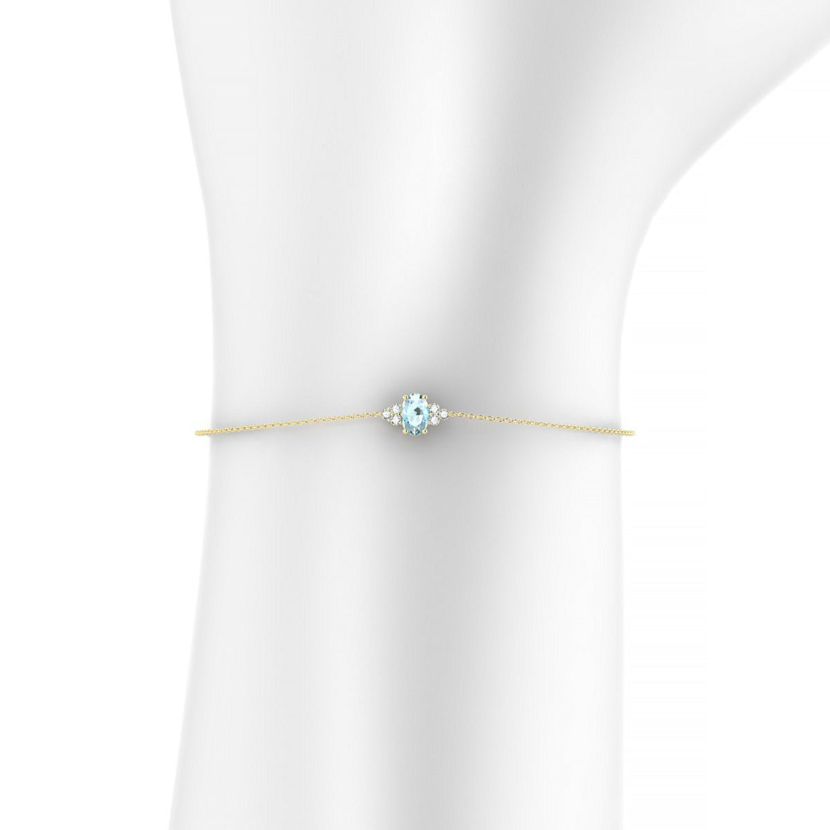 Mirage | 18k Yellow Gold 6 x 4 mm Oval Aquamarine Bracelet