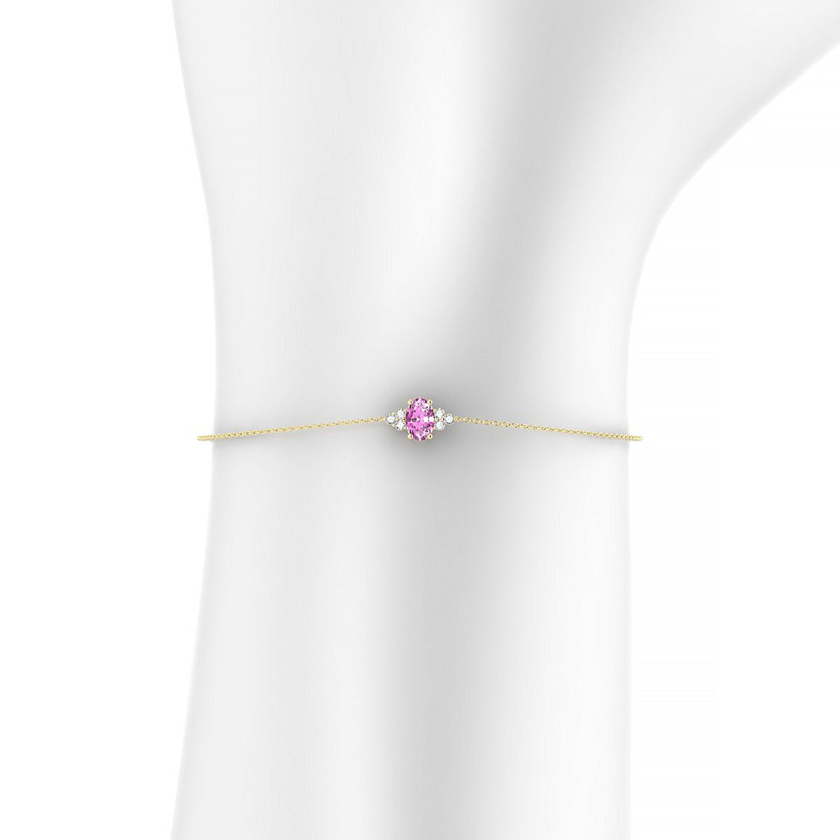 Mirage | 18k Yellow Gold 6 x 4 mm Oval Pink Sapphire Bracelet