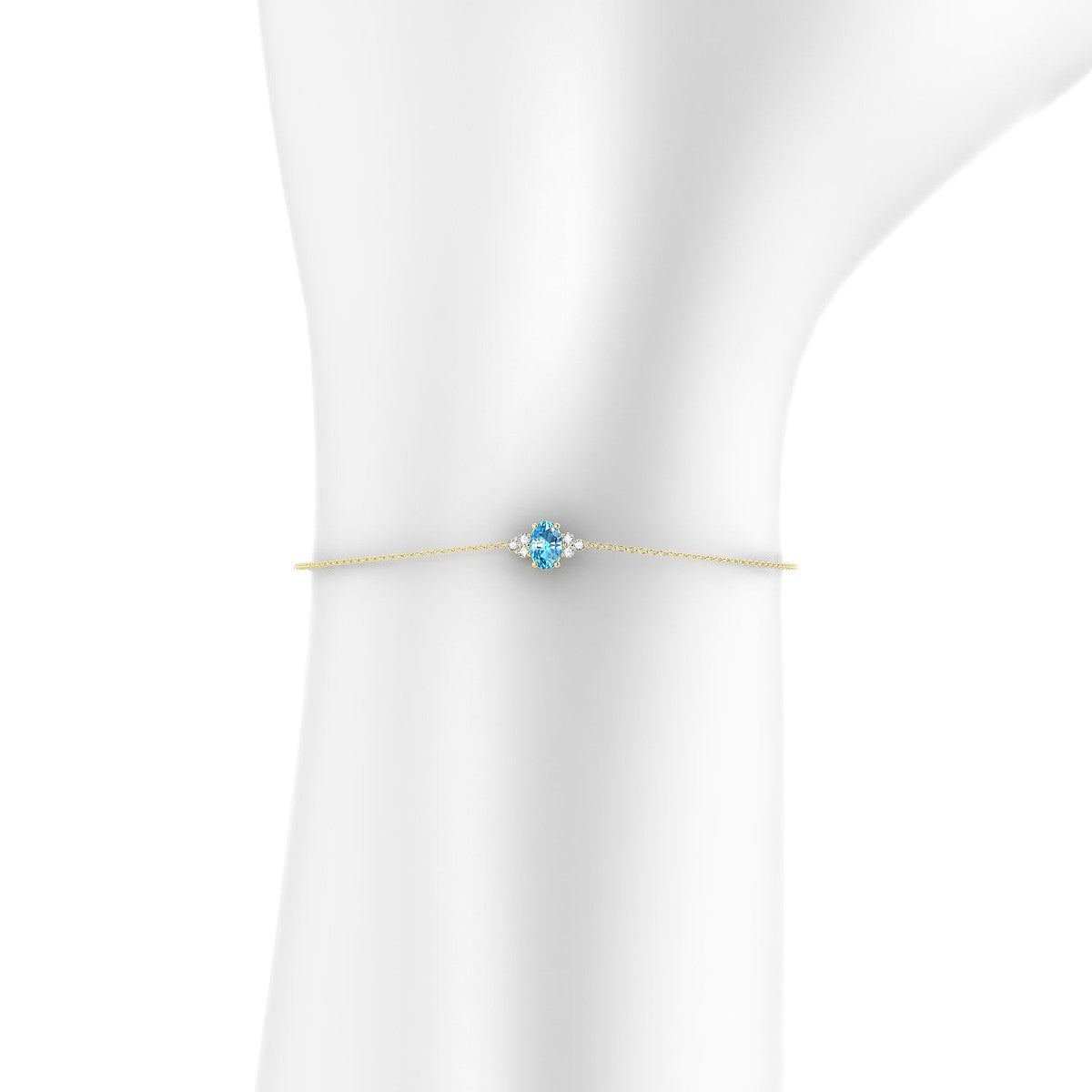 Mirage | 18k Yellow Gold 6 x 4 mm Oval Topaz Bracelet
