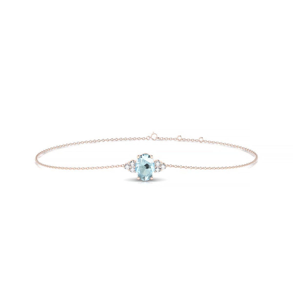 Mirage | 18k Rose Gold 7 x 5 mm Oval Aquamarine Bracelet