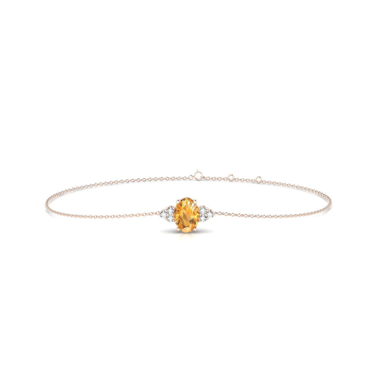 Mirage | 18k Rose Gold 7 x 5 mm Oval Citrine Bracelet