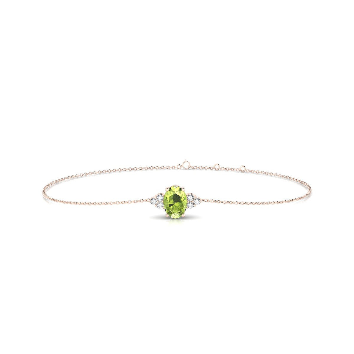 Mirage | 18k Rose Gold 7 x 5 mm Oval Peridot Bracelet