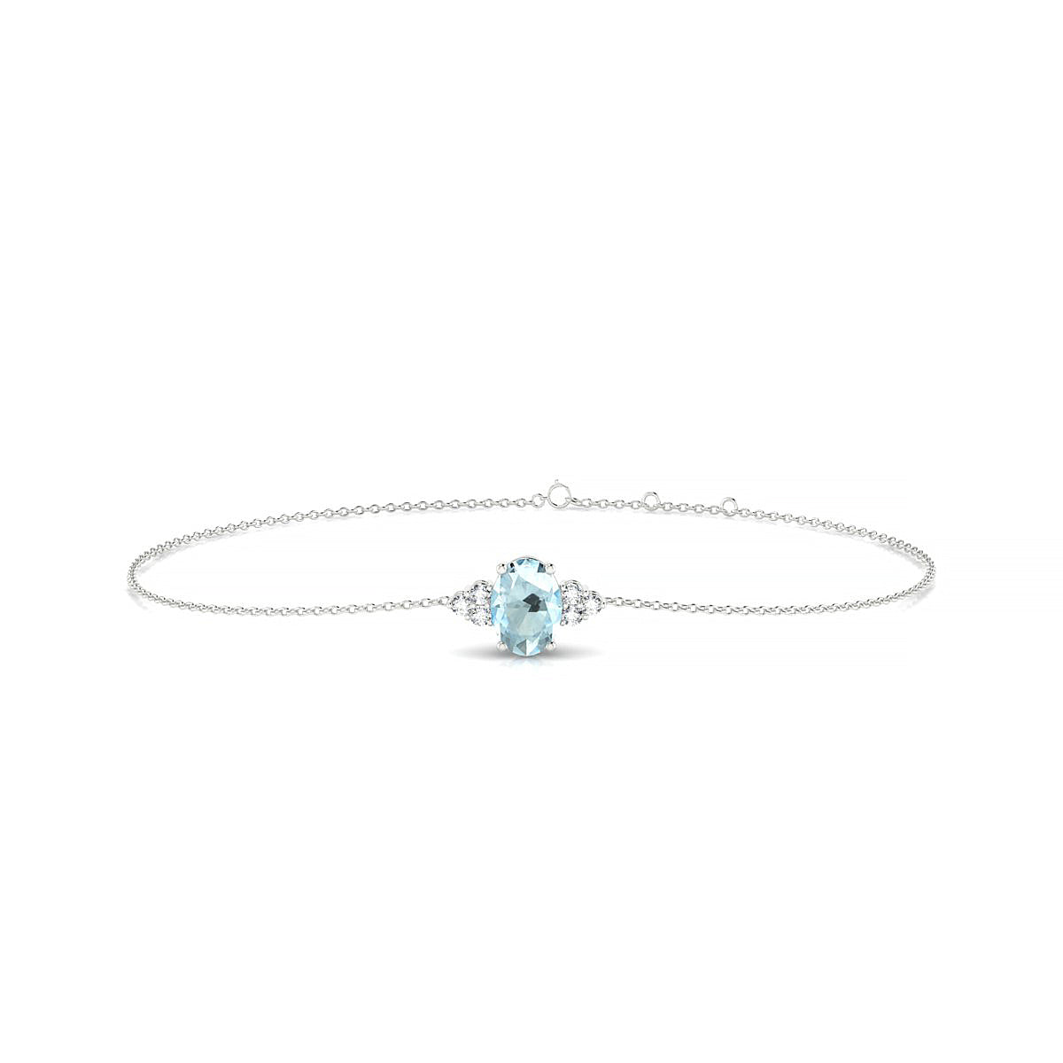 Mirage | 18k White Gold 7 x 5 mm Oval Aquamarine Bracelet