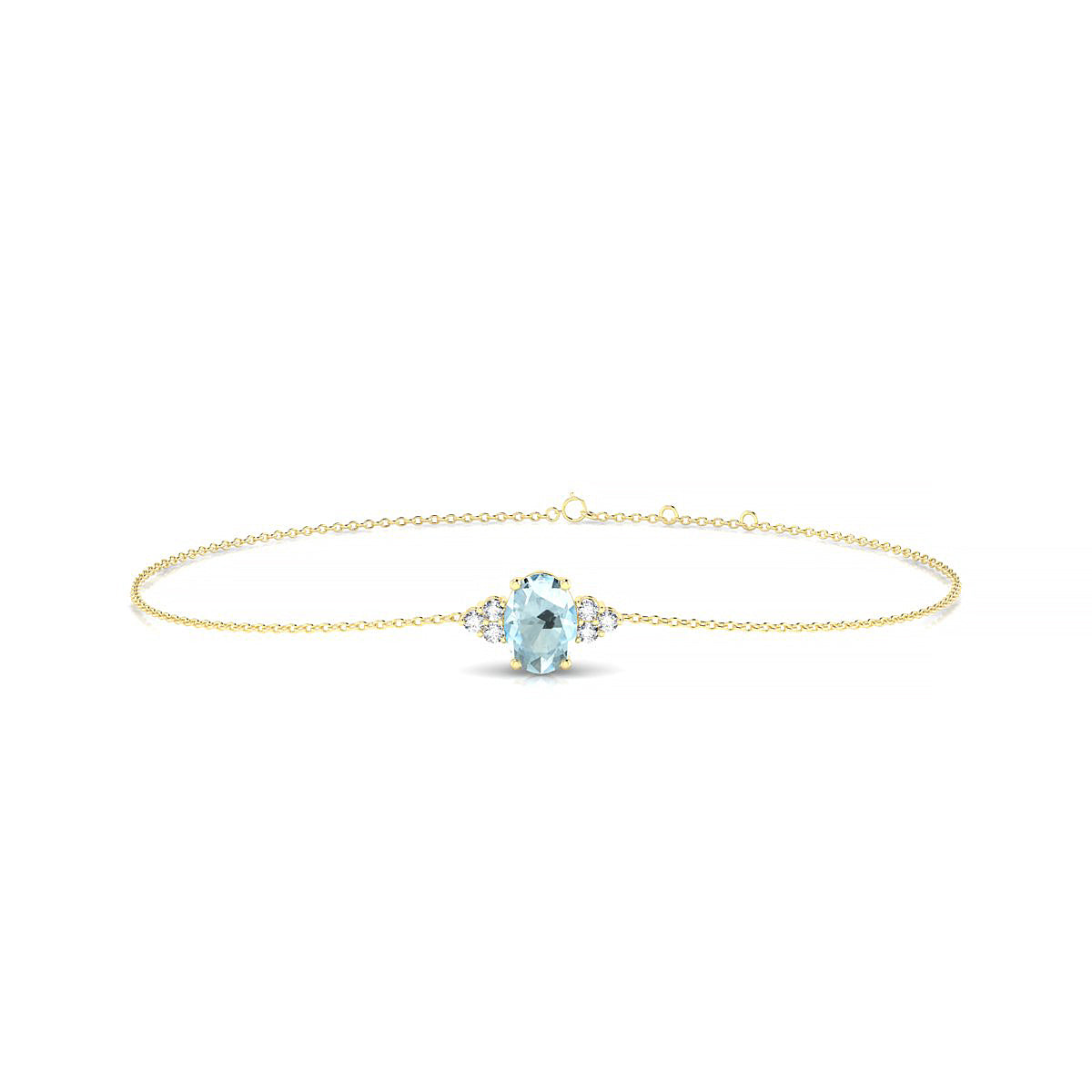 Mirage | 18k Yellow Gold 7 x 5 mm Oval Aquamarine Bracelet