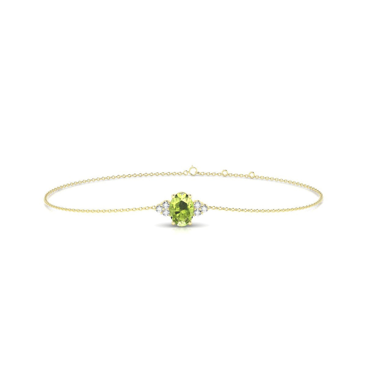 Mirage | 18k Yellow Gold 7 x 5 mm Oval Peridot Bracelet