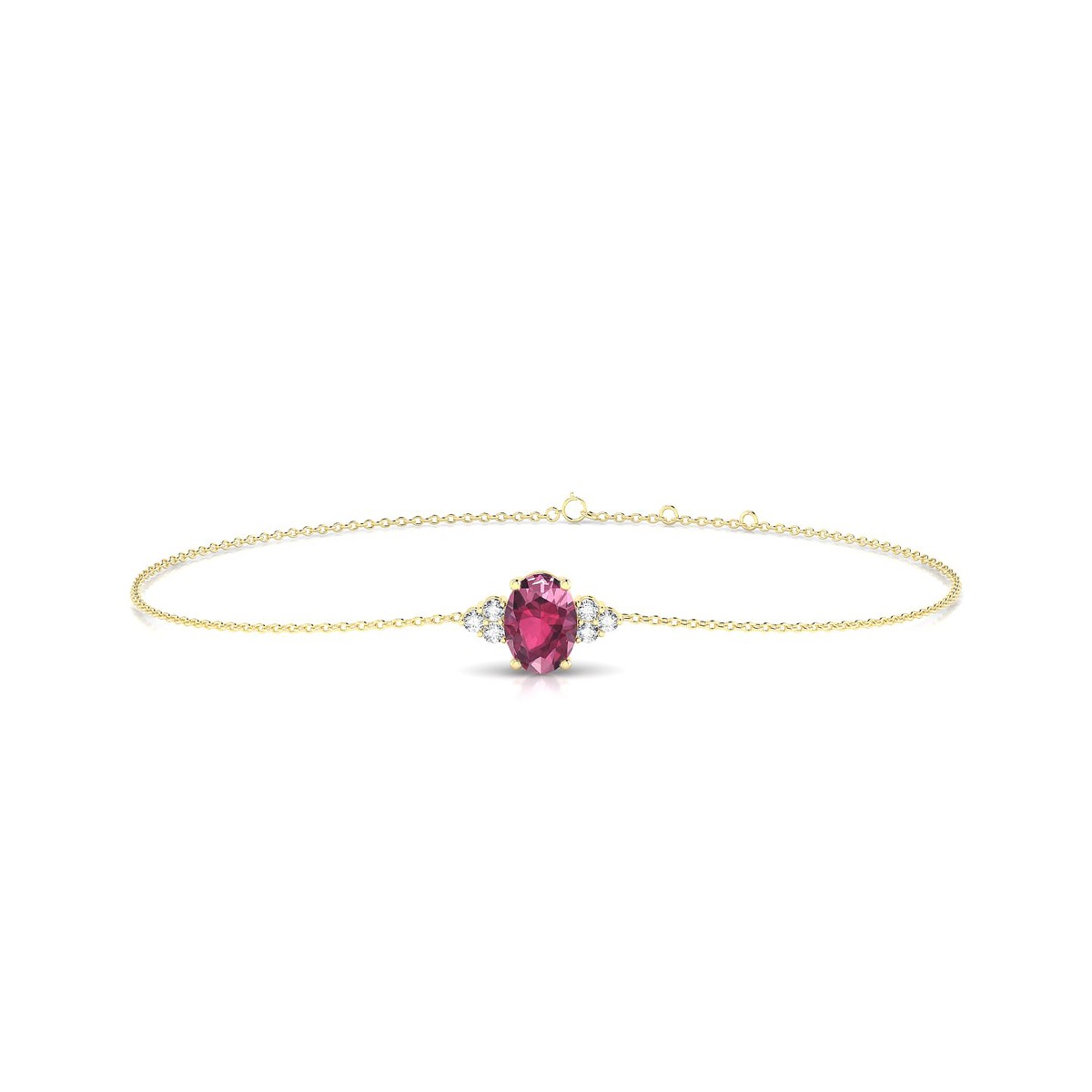 Mirage | 18k Yellow Gold 7 x 5 mm Oval Rhodolite Bracelet